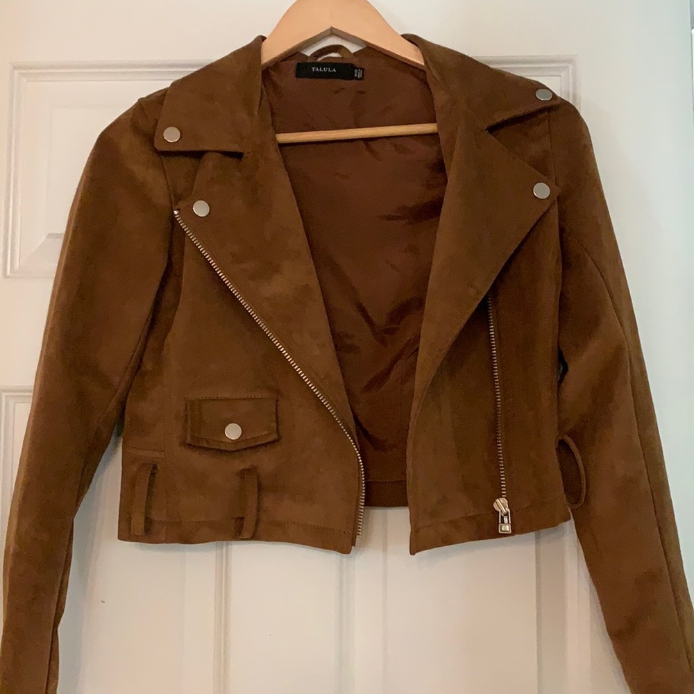 Aritzia suede cropped jacket size XXS